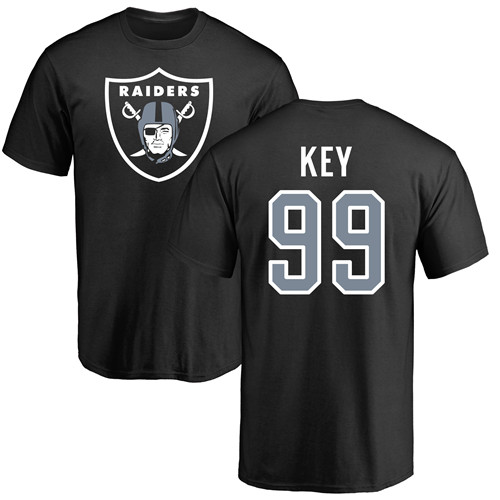 Men Oakland Raiders Black Arden Key Name and Number Logo NFL Football #99 T Shirt